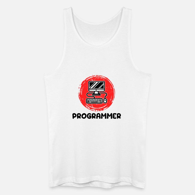 Computer Developer Programmer Code Scripting - Men’s Organic Tank Top - white