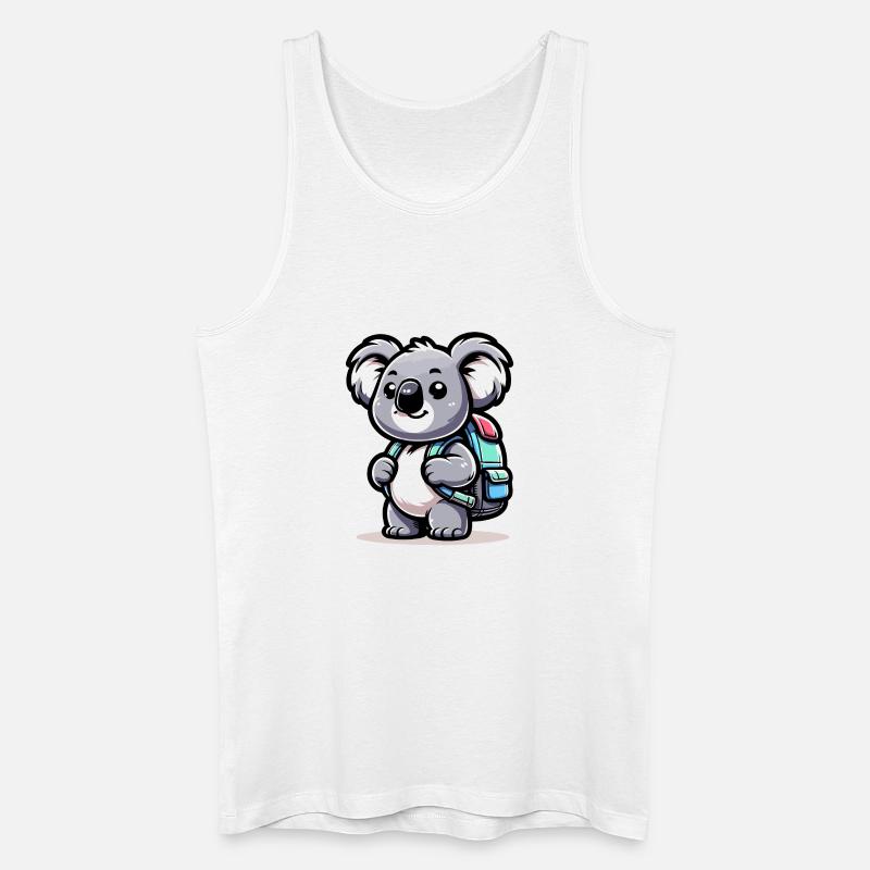 Backpacker-Koala: Der Globetrotter-Kumpel - Männer Bio Tank Top - Weiß