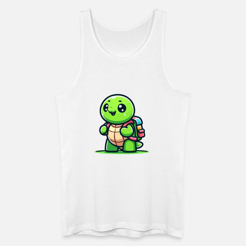 Trailblazer Turtle: Der Entdecker - Männer Bio Tank Top - Weiß
