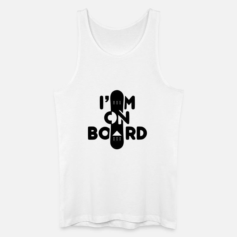Ich bin an Bord -Snowboard - Männer Bio Tank Top - Weiß