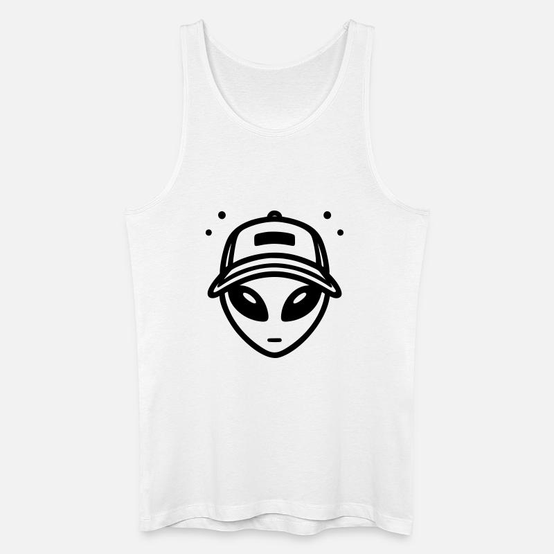 Alien with trucker cap - Men’s Organic Tank Top - white