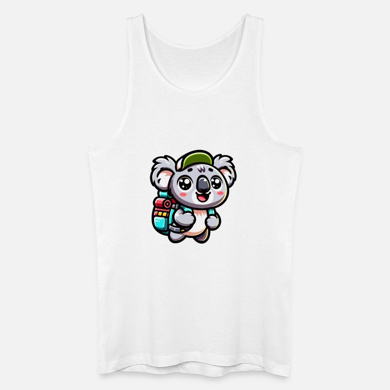 Abenteuerlustiger Koala Backpacker Illustration - Männer Bio Tank Top - Weiß