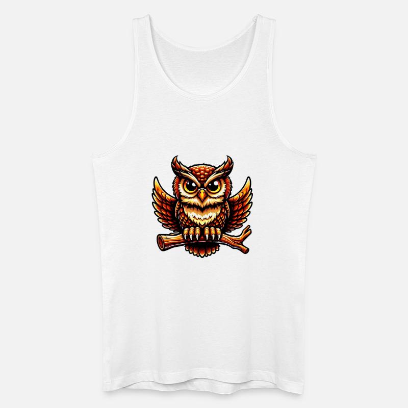 Eule - Männer Bio Tank Top - Weiß