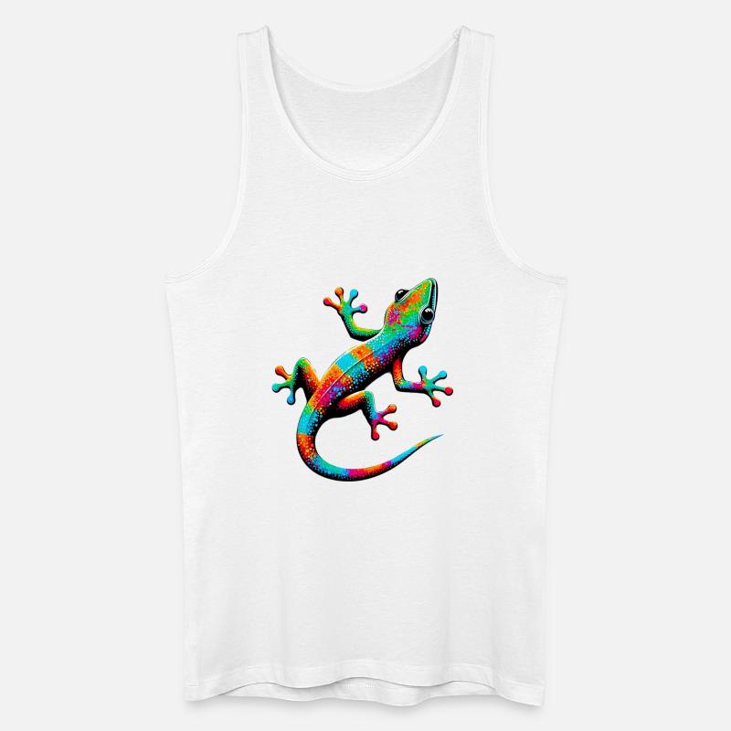 Gecko - Männer Bio Tank Top - Weiß