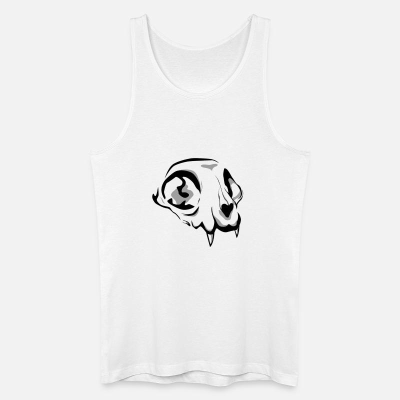 Katzenschädel - Männer Bio Tank Top - Weiß