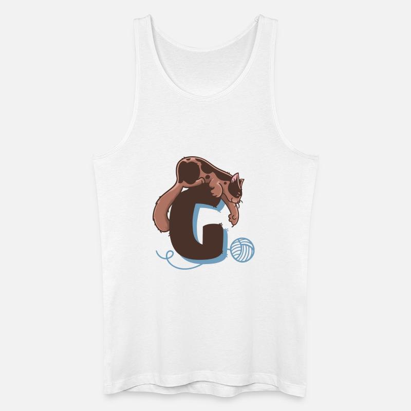 Katze Buchstabe G - Männer Bio Tank Top - Weiß