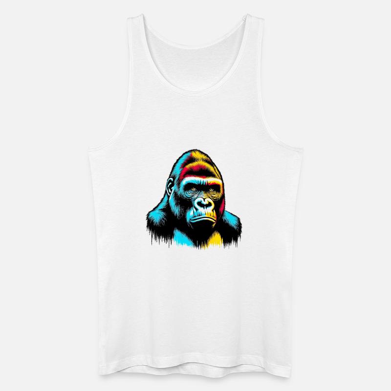 Gorilla - Männer Bio Tank Top - Weiß