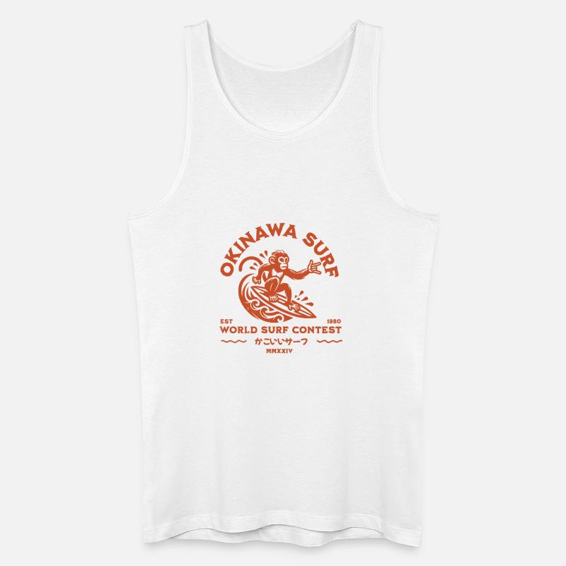 Okinawa Surf Monkey (kakoii surf) - Männer Bio Tank Top - Weiß
