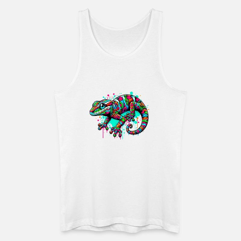 Gecko - Männer Bio Tank Top - Weiß