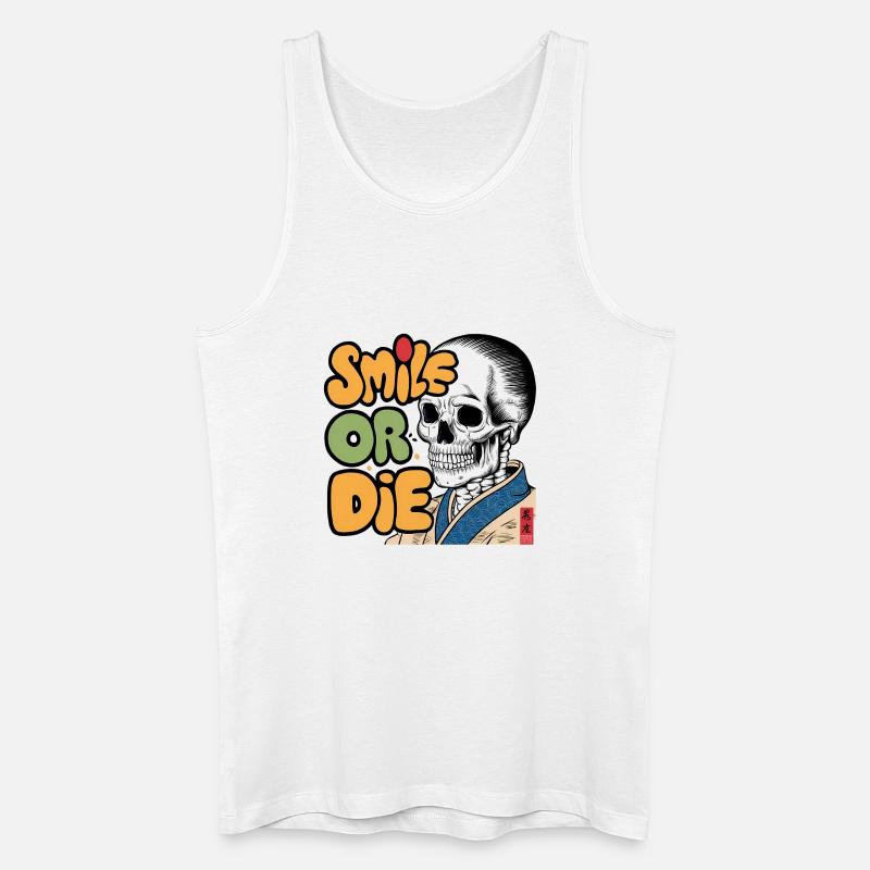 Skelettor mit optimistischer Botschaft - Männer Bio Tank Top - Weiß