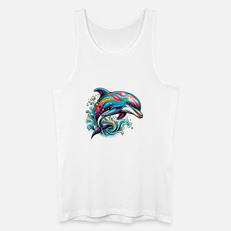 Delfin - Männer Bio Tank Top - Weiß