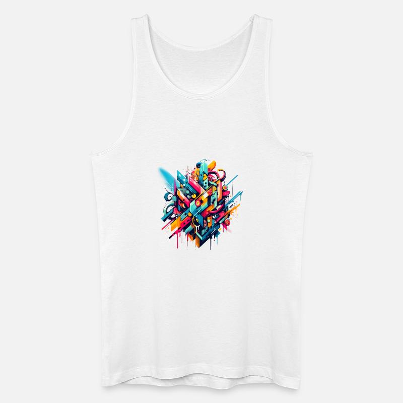 Coole bunte dynamische Graffiti-Illustration - Männer Bio Tank Top - Weiß