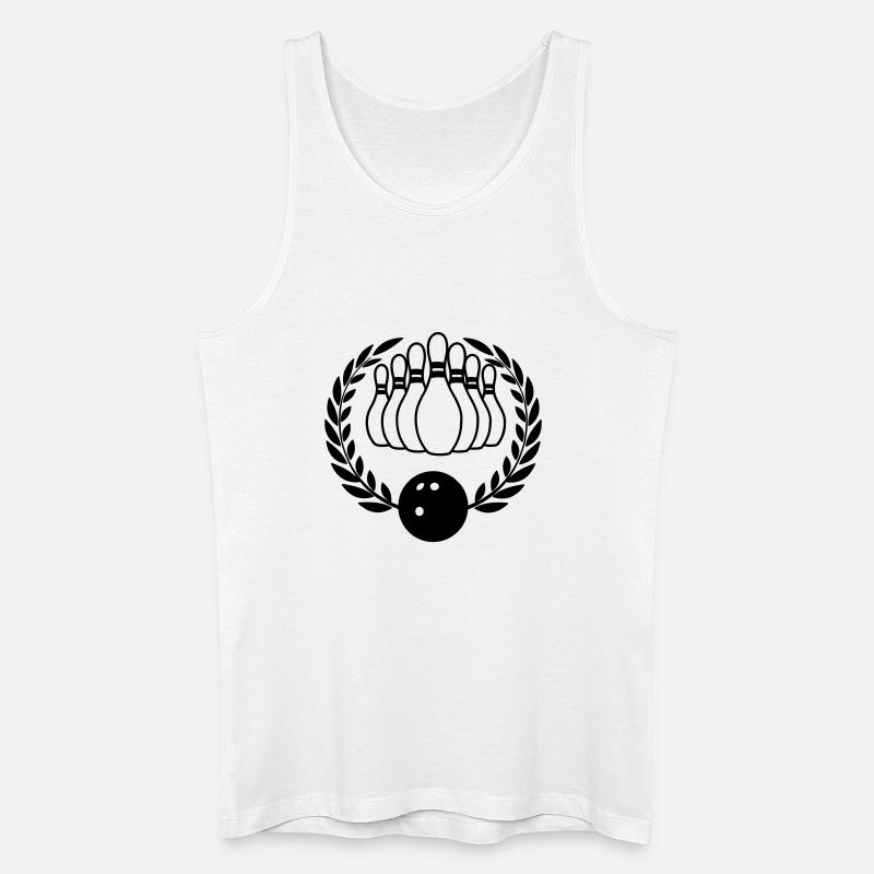 Bowling Lorbeerkranz - Männer Bio Tank Top - Weiß