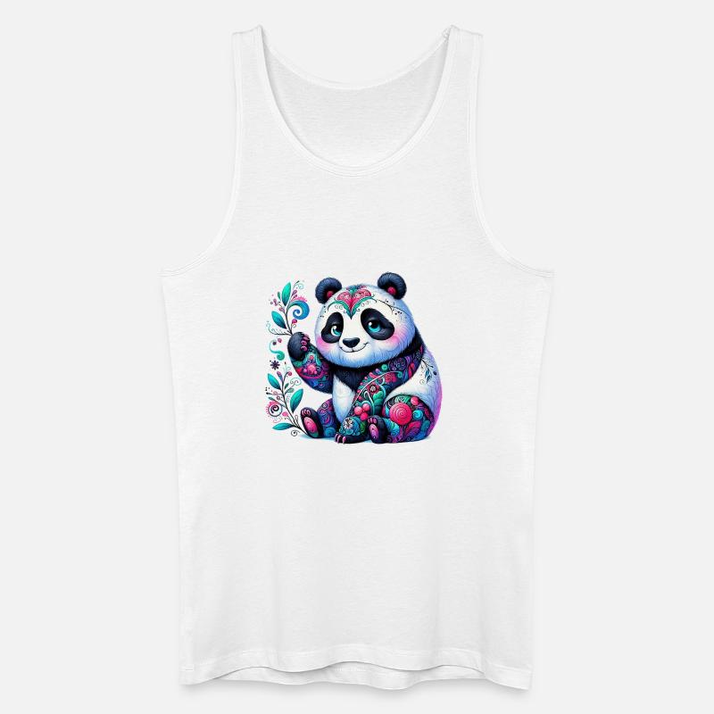 Panda - Männer Bio Tank Top - Weiß