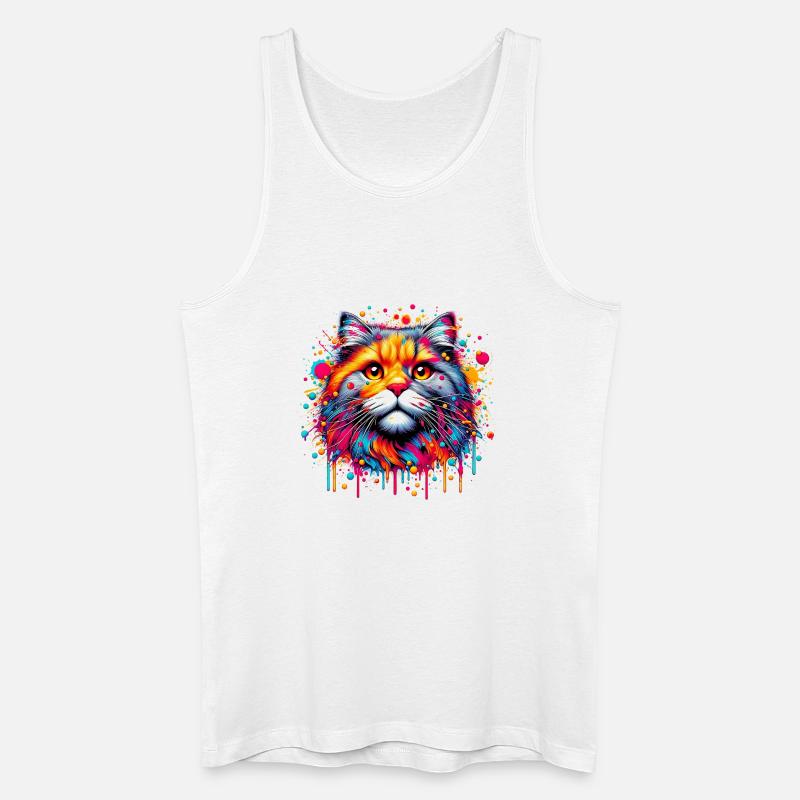 Katze - Männer Bio Tank Top - Weiß