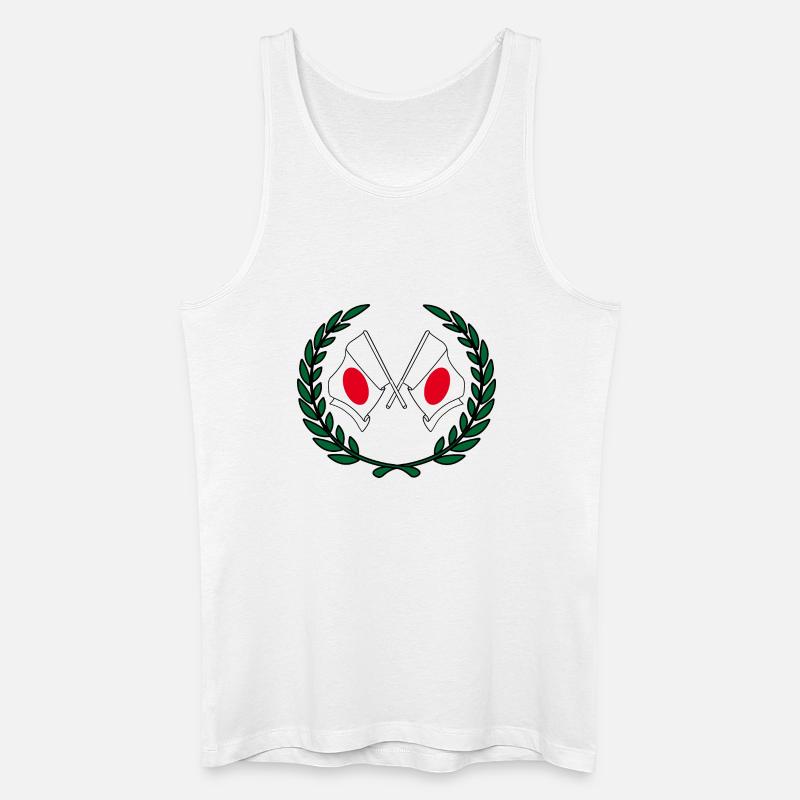 Flaggen Japans im Lorbeerkranz - Männer Bio Tank Top - Weiß
