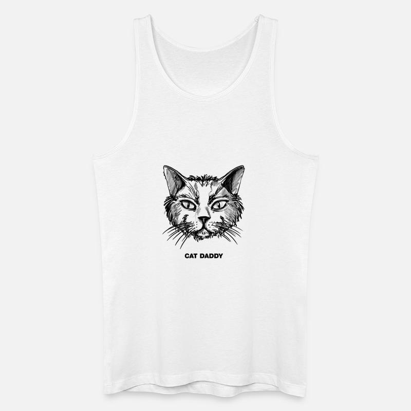 Cat Daddy - Männer Bio Tank Top - Weiß