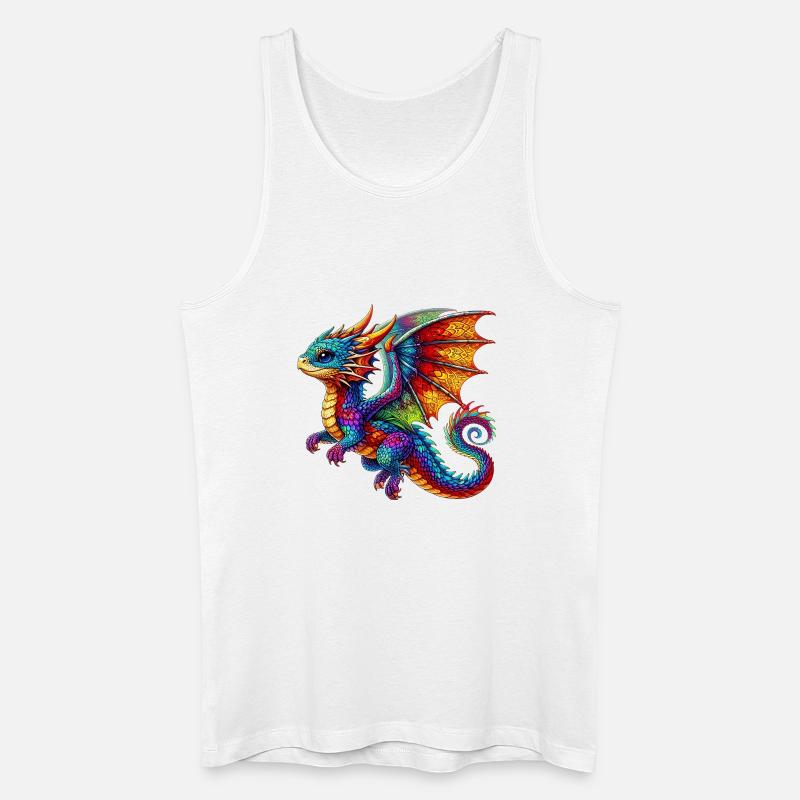 Drache - Männer Bio Tank Top - Weiß