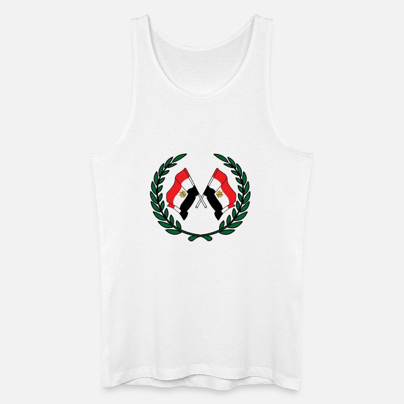 Drapeaux Égypte en couronne de laurier - Débardeur bio Homme - blanc