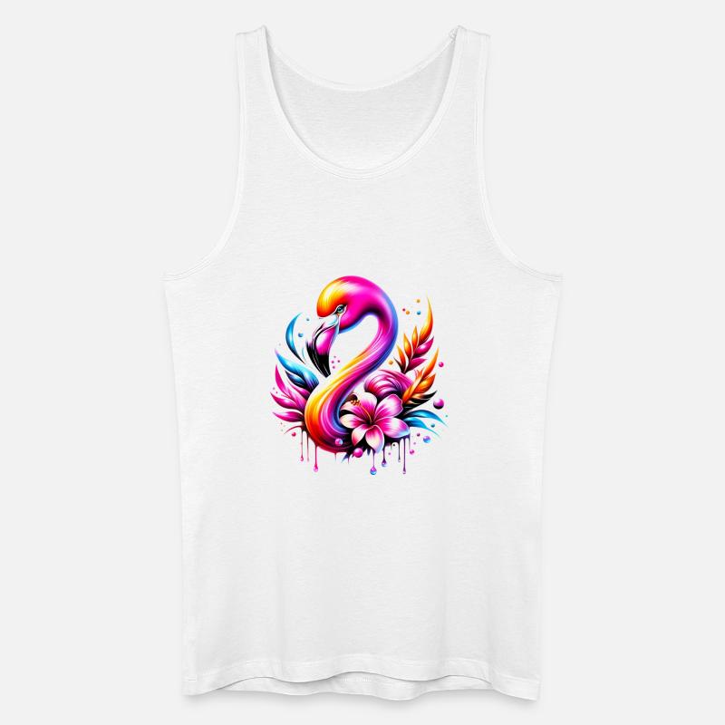 Flamingo - Männer Bio Tank Top - Weiß