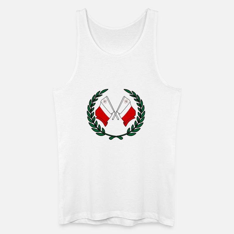Flaggen Malta im Lorbeerkranz - Männer Bio Tank Top - Weiß
