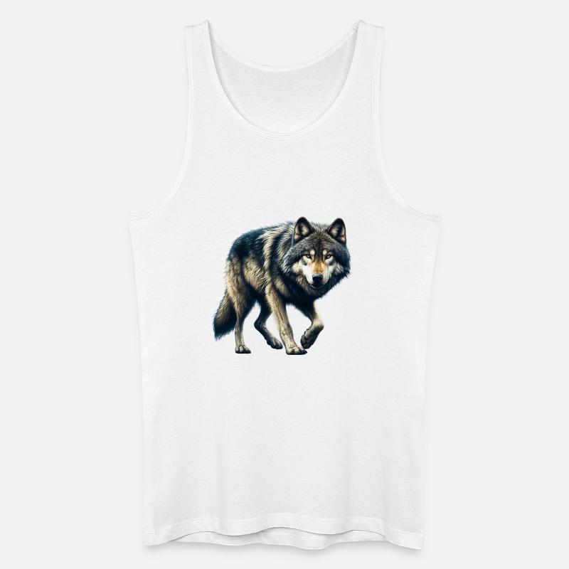 Wolf - Männer Bio Tank Top - Weiß