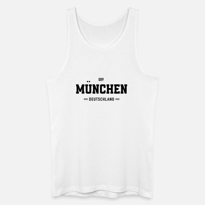 089 Muenchen Deutschland - Männer Bio Tank Top - Weiß