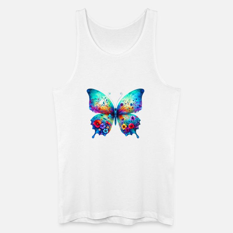 Schmetterling - Männer Bio Tank Top - Weiß
