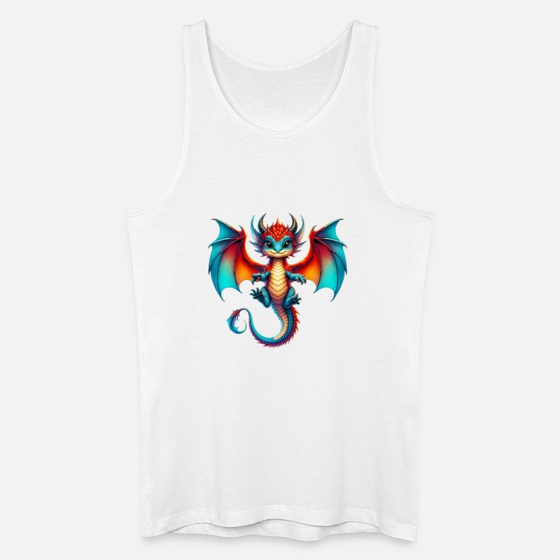 Drache - Männer Bio Tank Top - Weiß