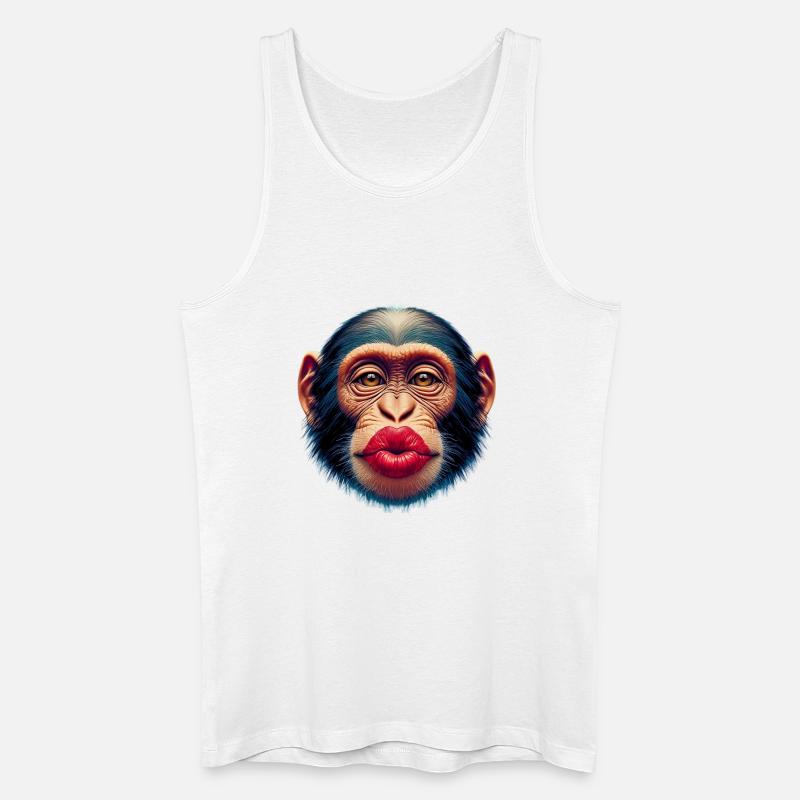 Affenkuss - Männer Bio Tank Top - Weiß