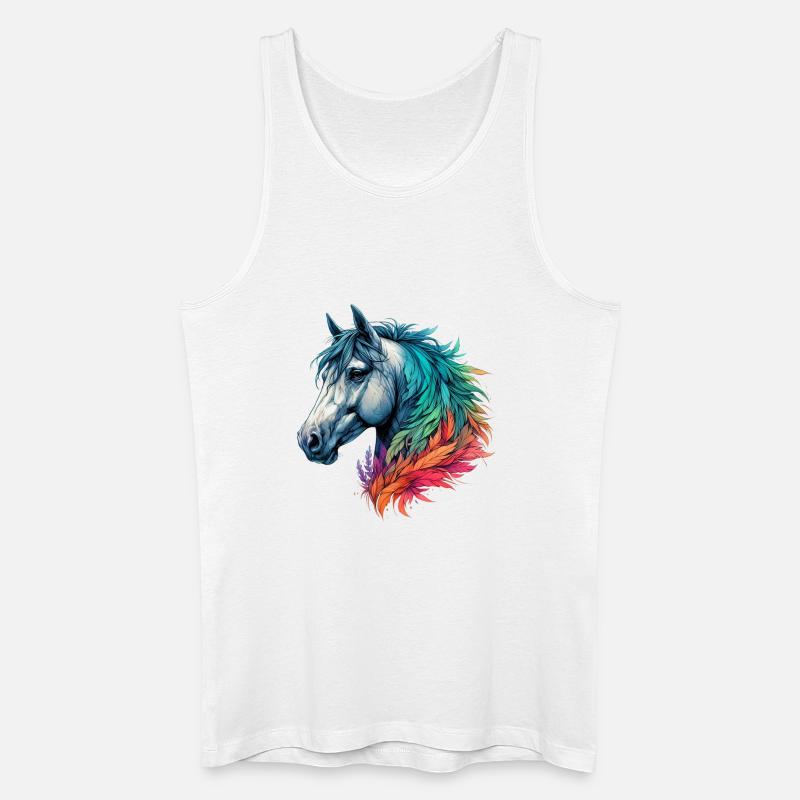 Pferd - Männer Bio Tank Top - Weiß