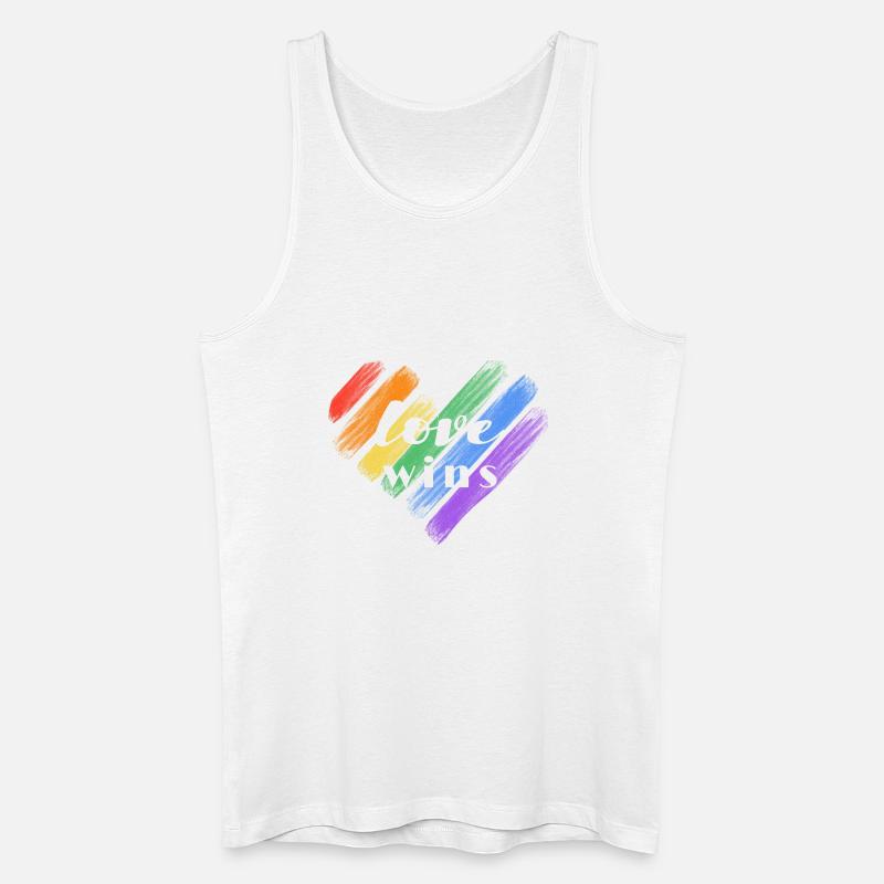 Liebe gewinnt – Regenbogenfarben - Männer Bio Tank Top - Weiß