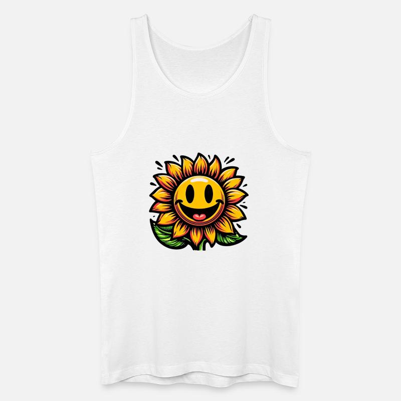 Sonnenblume - Männer Bio Tank Top - Weiß