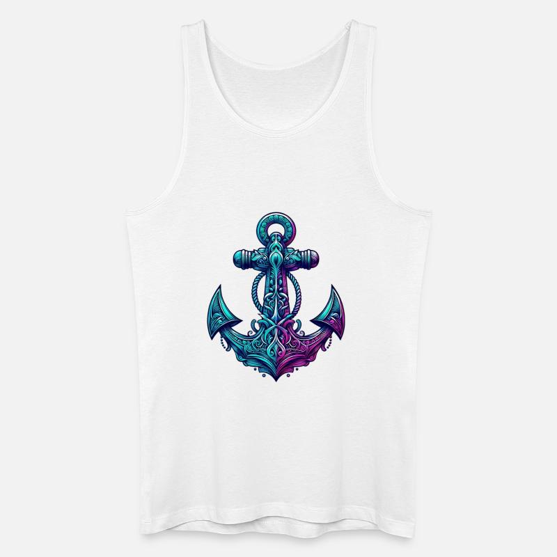 Ein Anker - Männer Bio Tank Top - Weiß