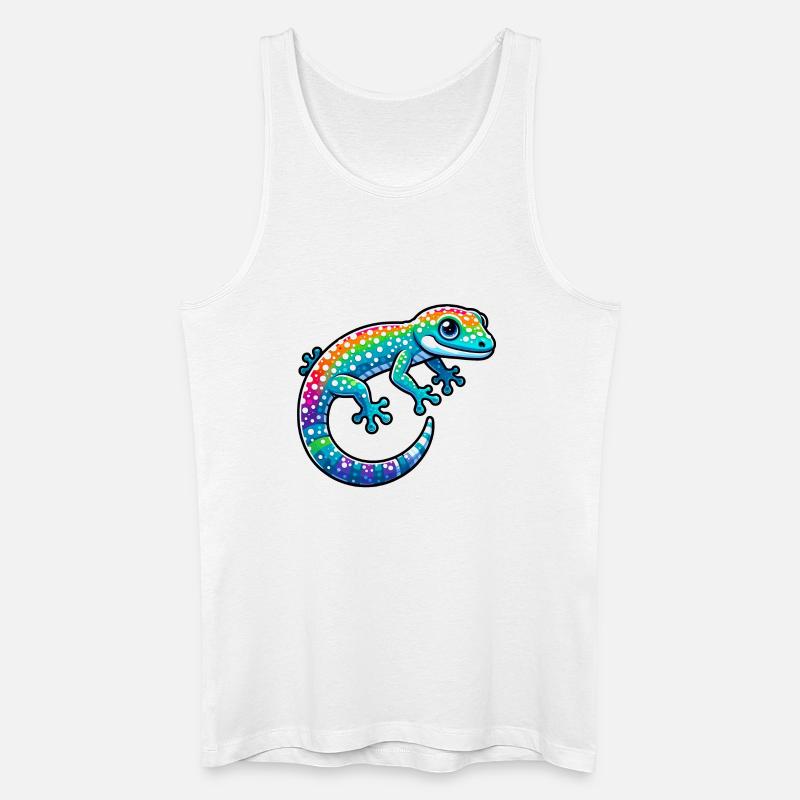 Gecko - Männer Bio Tank Top - Weiß
