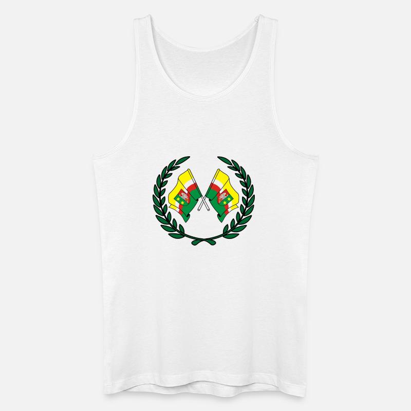 Fahnen Lorbeerkranz - Männer Bio Tank Top - Weiß