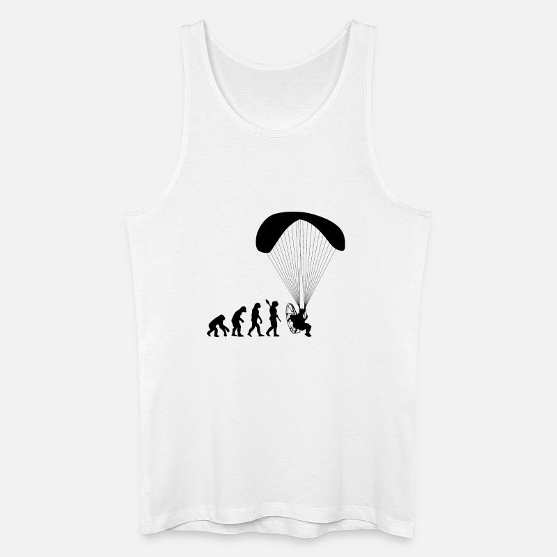Paramotoring Human Evolution Funny - Men’s Organic Tank Top - white