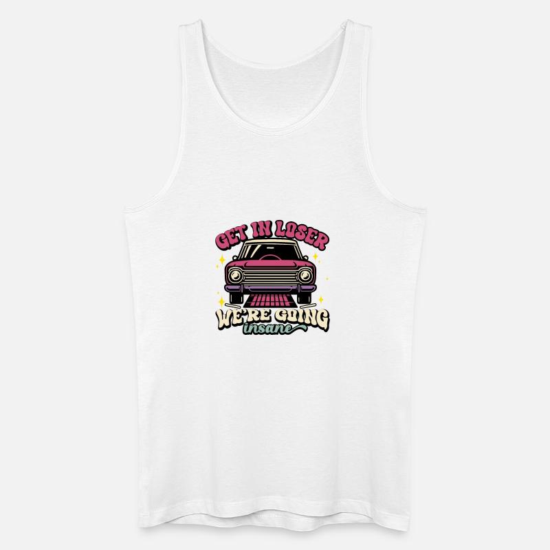 Retro Auto Verschwinde Wahnsinniges Design - Männer Bio Tank Top - Weiß