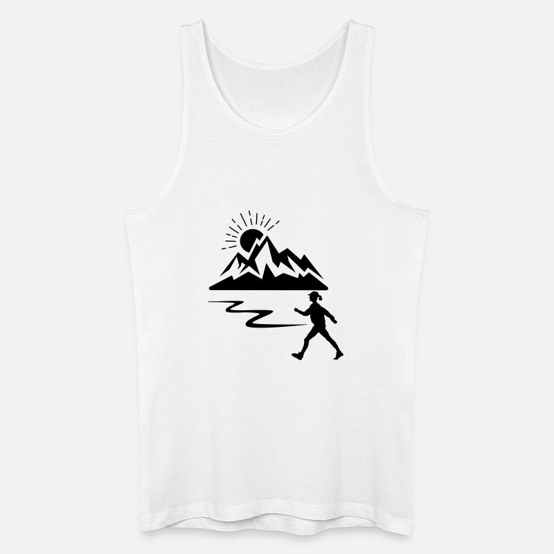 Wandererin, Frau, Berge - Männer Bio Tank Top - Weiß