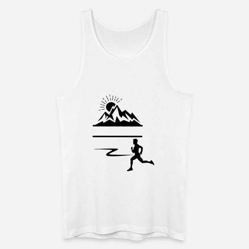 Runner Man Berge - Männer Bio Tank Top - Weiß