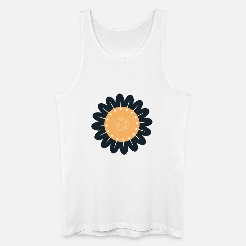 Schwarze & orangefarbene Blume - Männer Bio Tank Top - Weiß