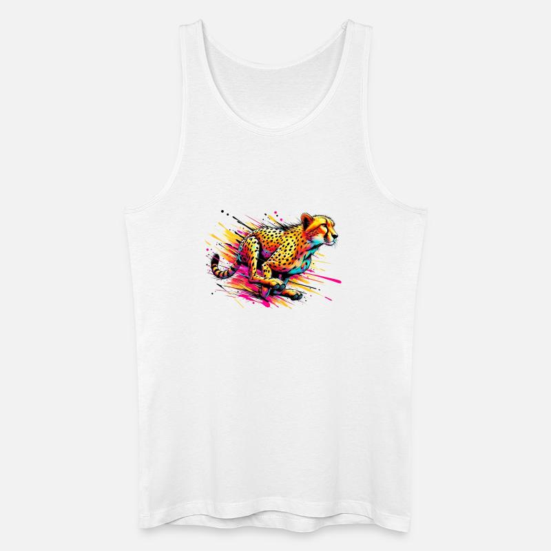 Gepard - Männer Bio Tank Top - Weiß