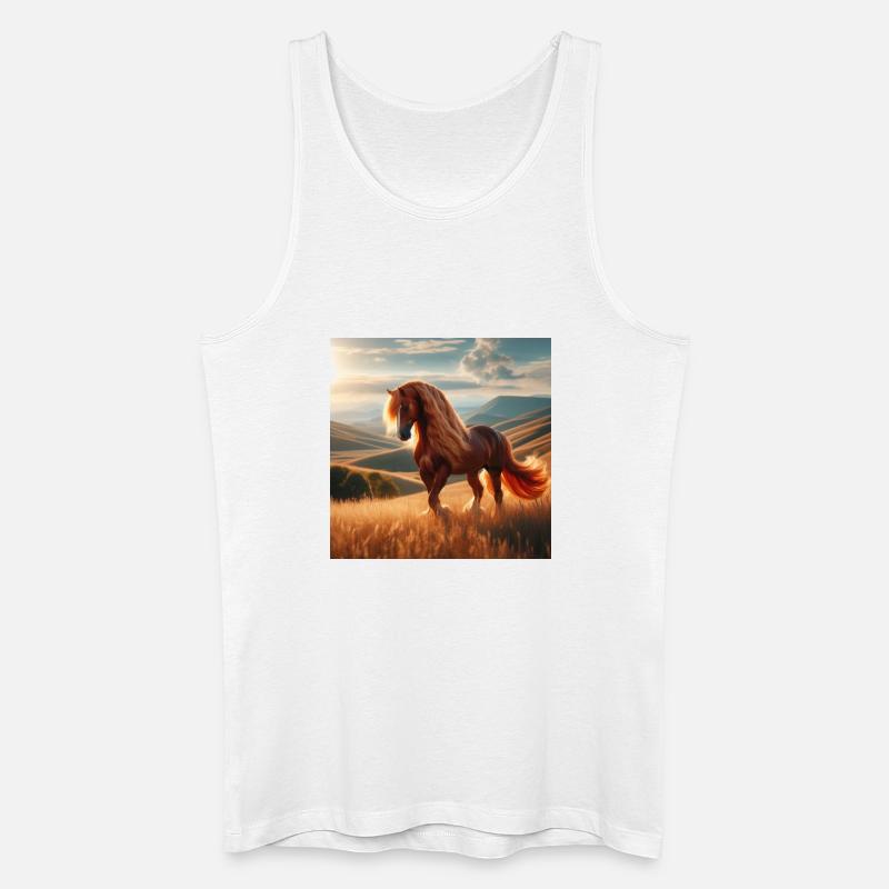 Freies Pferd - Männer Bio Tank Top - Weiß