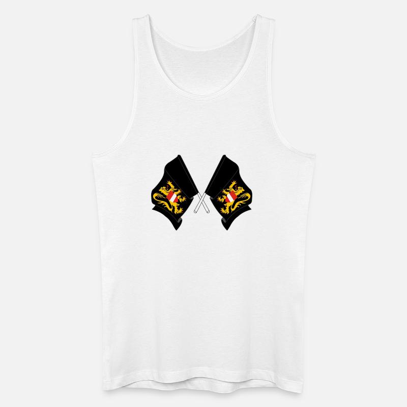 Zwei Flaggen Flämisch-Brabant Belgien - Männer Bio Tank Top - Weiß