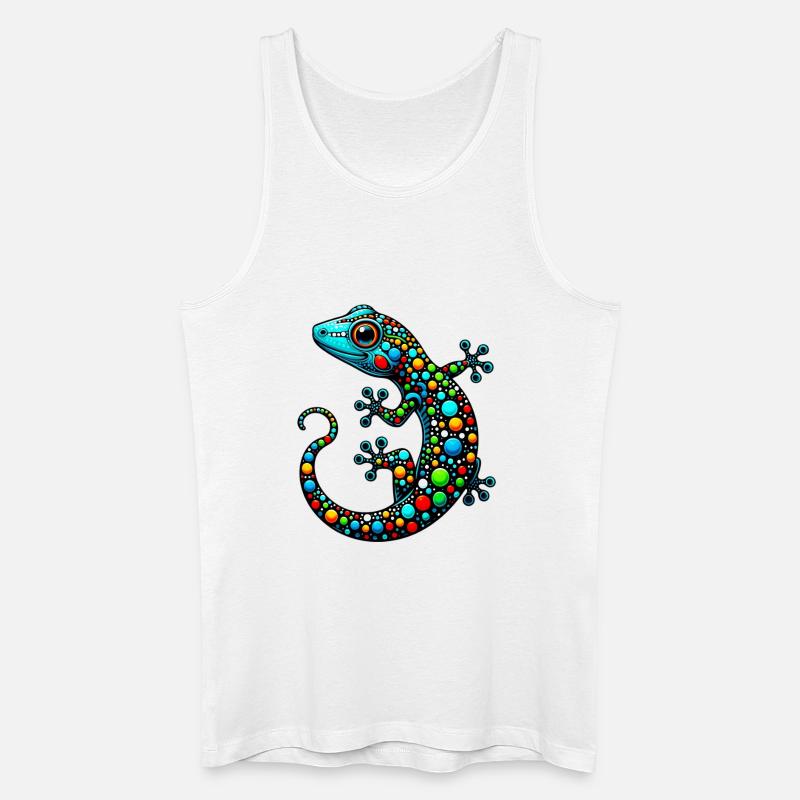 Gecko - Männer Bio Tank Top - Weiß