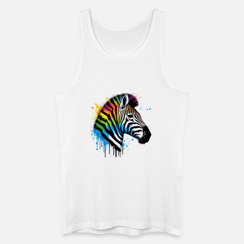 Zebra - Männer Bio Tank Top - Weiß