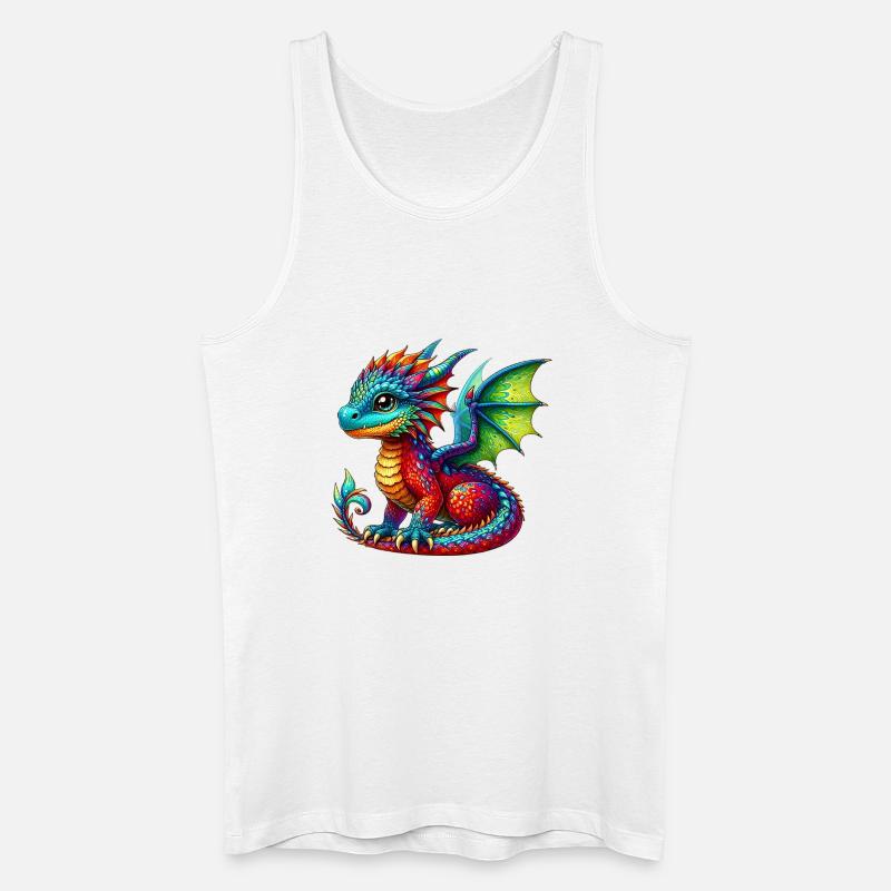 Drache - Männer Bio Tank Top - Weiß