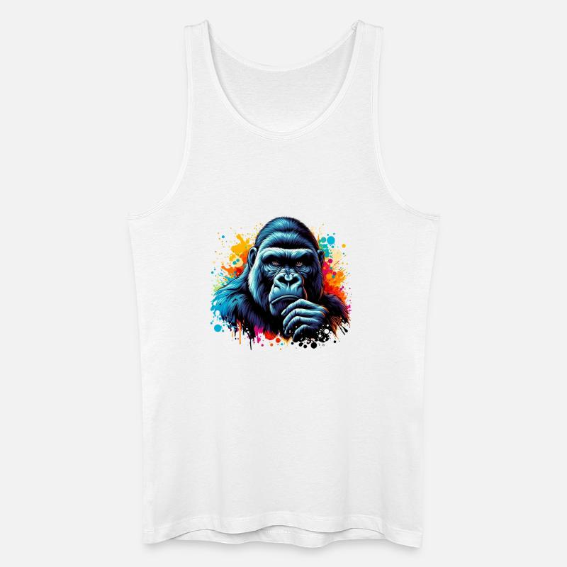Gorilla - Männer Bio Tank Top - Weiß