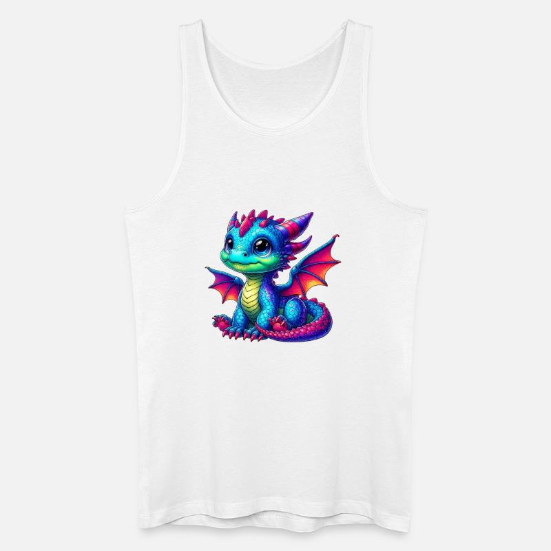 Drache - Männer Bio Tank Top - Weiß