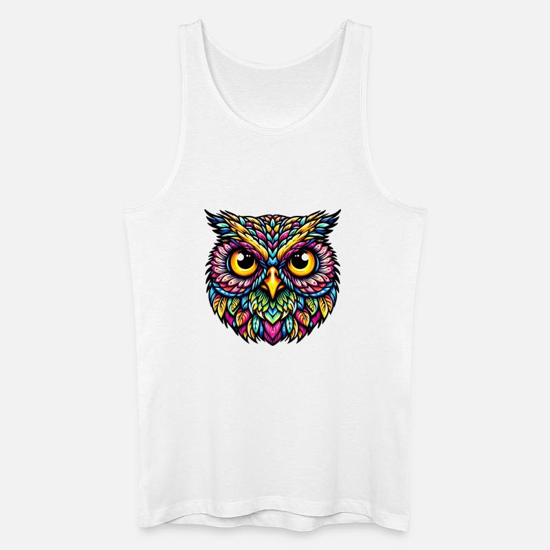Eule - Männer Bio Tank Top - Weiß